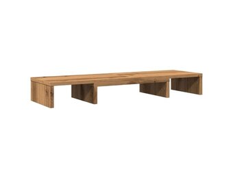 vidaXL Monitorstandaard verstelbaar 80x24x10,5cm hout artisanaal eiken