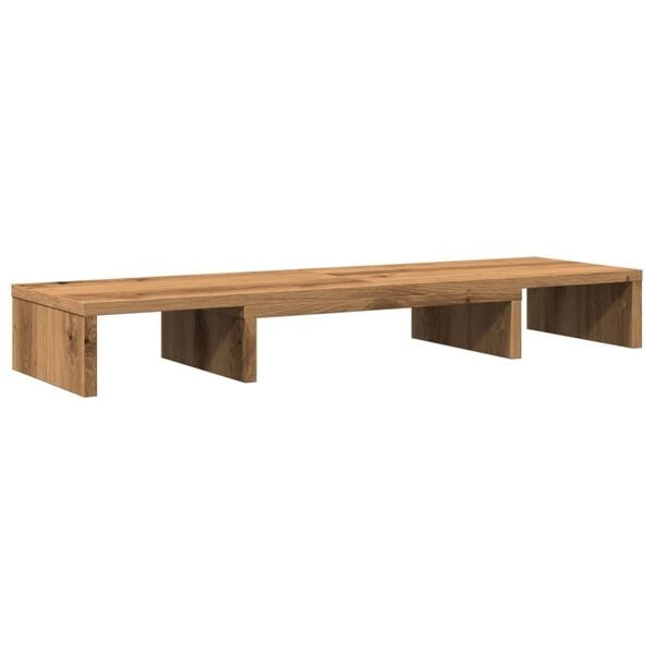 vidaXL Monitorstandaard verstelbaar 80x24x10,5cm hout artisanaal eiken
