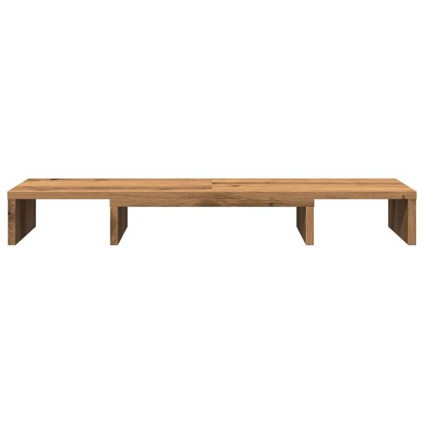 vidaXL Monitorstandaard verstelbaar 80x24x10,5cm hout artisanaal eiken