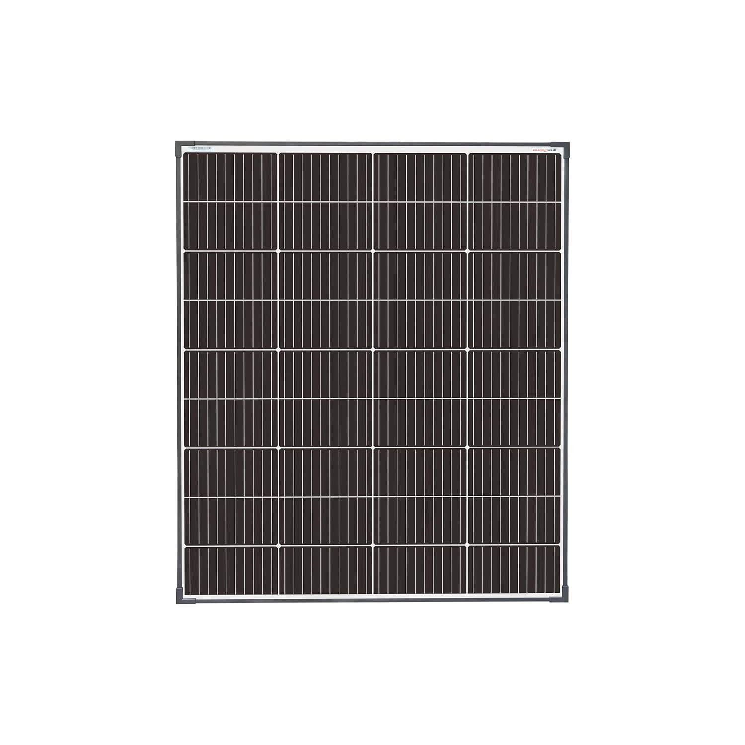 enjoy solar® Monokristallijn zonnepaneel 150W 12V, 182 mm zonnecellen, 10 busbars – Ideaal voor campers, balkoninstallaties, tuinhuisjes, boten - Maat 150W, 12V