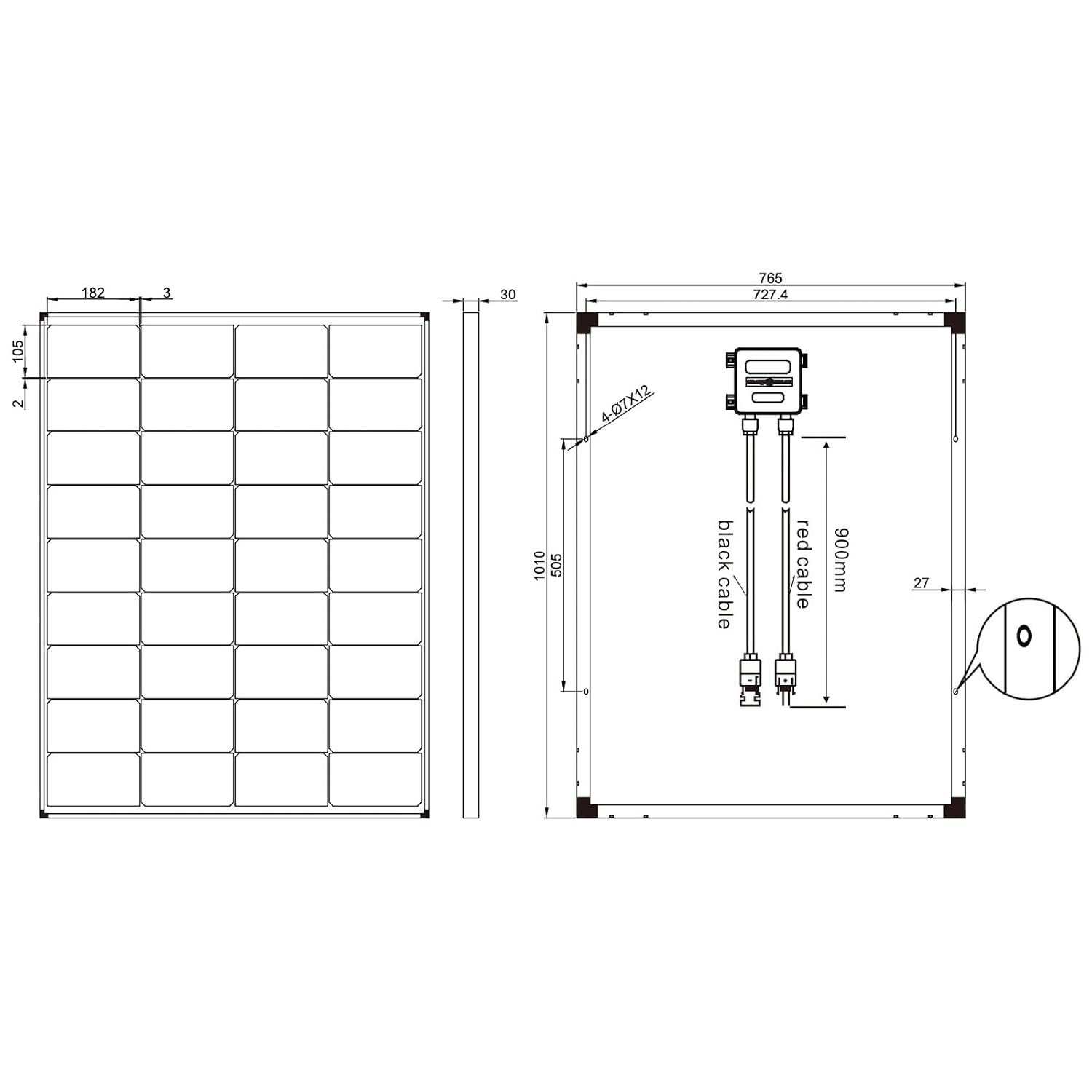 enjoy solar® Monokristallijn zonnepaneel 150W 12V, 182 mm zonnecellen, 10 busbars – Ideaal voor campers, balkoninstallaties, tuinhuisjes, boten - Maat 150W, 12V