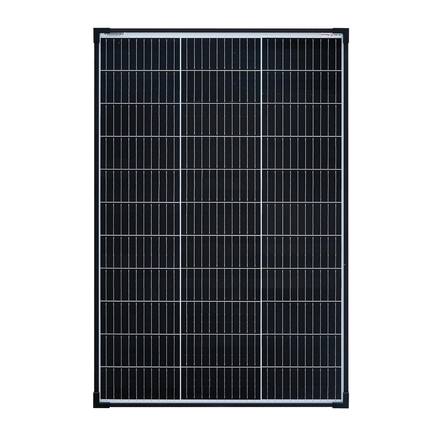 enjoy solar® Monokristallijn zonnepaneel 150W 12V, 182 mm zonnecellen, 10 busbars – Ideaal voor campers, balkoninstallaties, tuinhuisjes, boten - Maat 150W, 12V