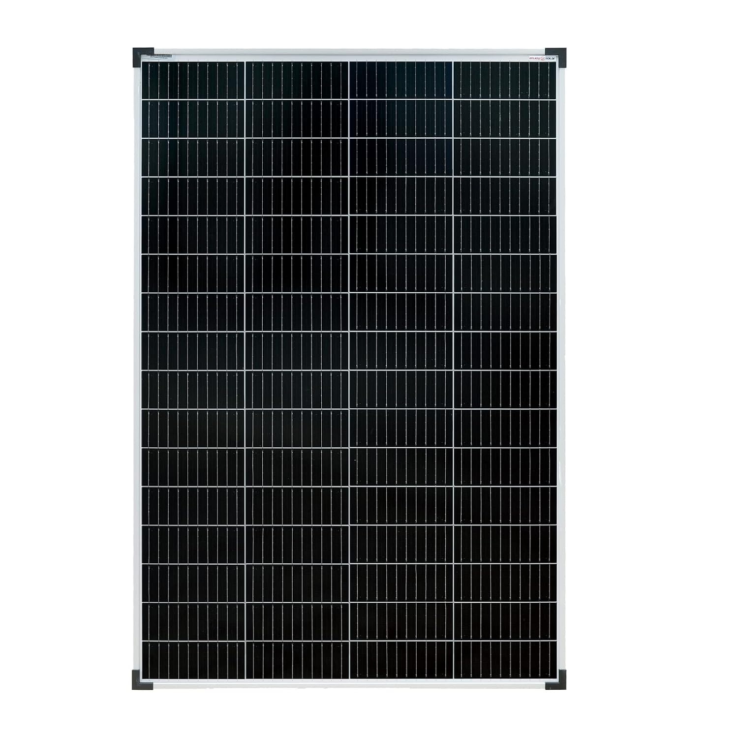 enjoy solar® Monokristallijn zonnepaneel 150W 12V, 182 mm zonnecellen, 10 busbars – Ideaal voor campers, balkoninstallaties, tuinhuisjes, boten - Maat 150W, 12V