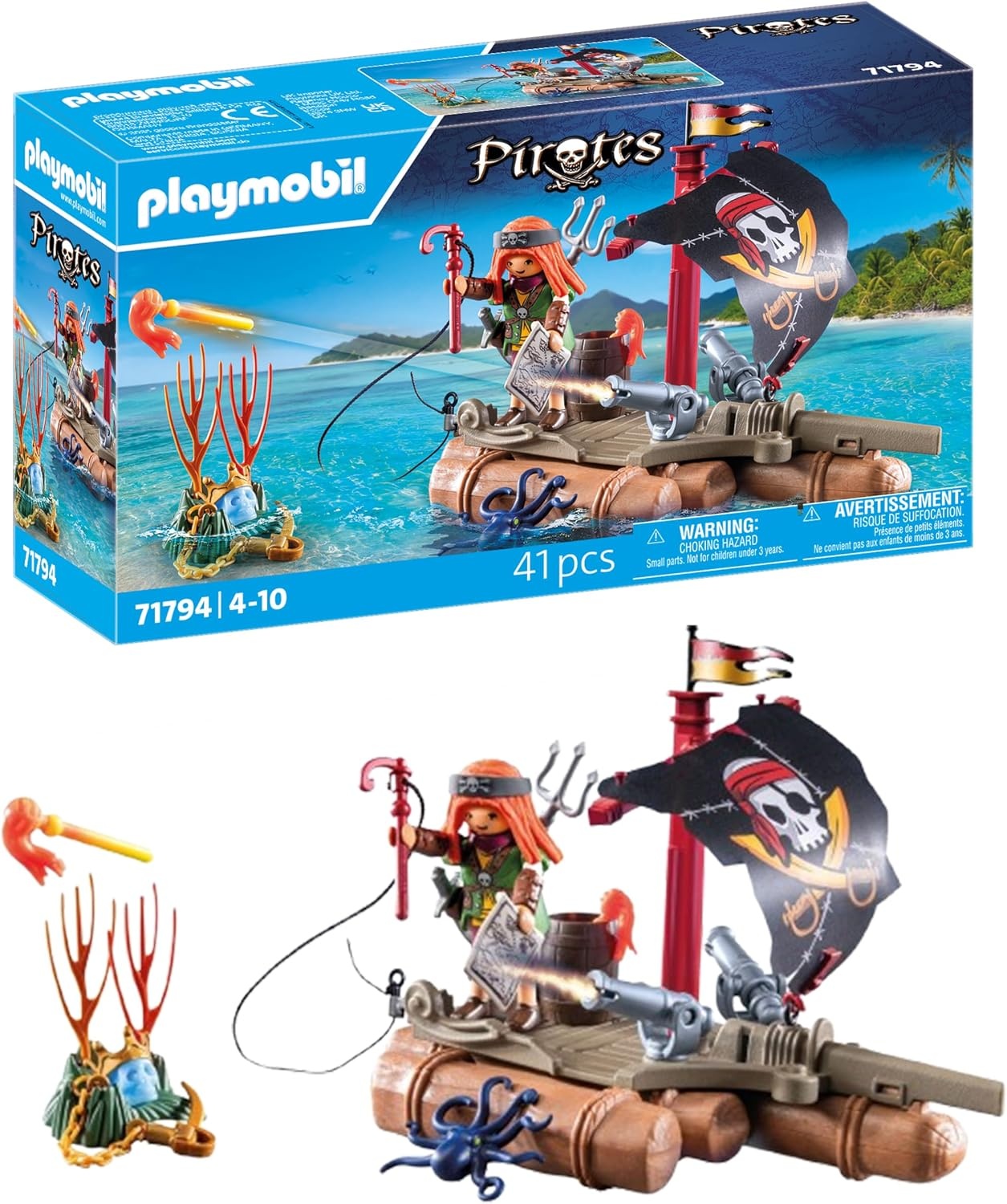 PLAYMOBIL | Pirates | Schattermijn op piratenvlot | Piratenspeelgoed | Piratenfiguur | Speelgoed voor kinderen vanaf 4 jaar | 71794