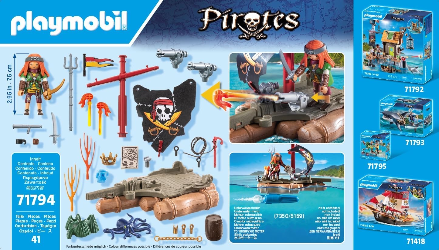 PLAYMOBIL | Pirates | Schattermijn op piratenvlot | Piratenspeelgoed | Piratenfiguur | Speelgoed voor kinderen vanaf 4 jaar | 71794
