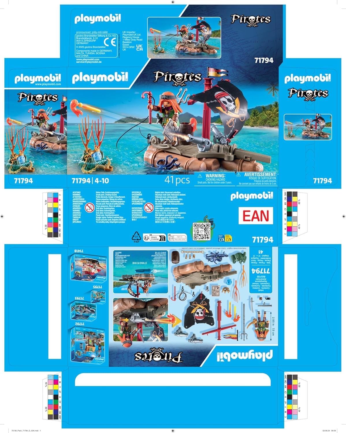 PLAYMOBIL | Pirates | Schattermijn op piratenvlot | Piratenspeelgoed | Piratenfiguur | Speelgoed voor kinderen vanaf 4 jaar | 71794