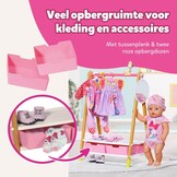 BABY born 830000 Kledingrek - Voor Peuters Vanaf 3 Jaar - Perfect voor Kinderhandjes - Met Rek, Spiegel, 3 Kleerhangers en 2 Lades