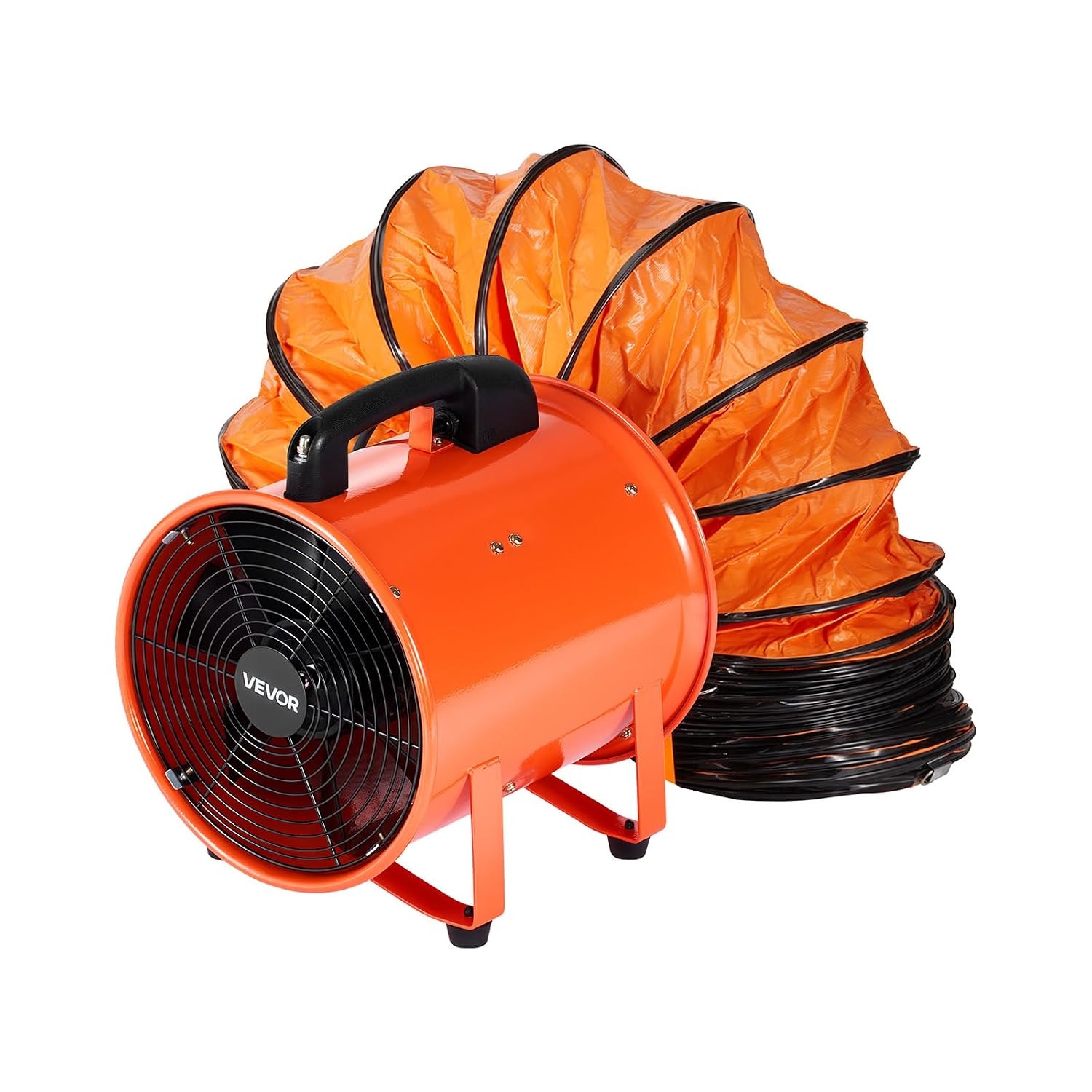 VEVOR Bouwventilator, 300 W AC-motor, bouwventilator, 2830 omw/min, 1720 CFM (2922 m3/h), axiale ventilator, 10 m slang, axiale ventilator, 79 dB, geluidsniveau, industriële ventilator, IP44
