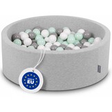 KiddyMoon Schuim Ballenbak Voor Kinderen Met Ballen Ø 7 Cm Gemaakt In EU, Lichtgrijs:Wit-Grijs-Munt,90X30cm/200 Ballen