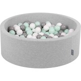 KiddyMoon Schuim Ballenbak Voor Kinderen Met Ballen Ø 7 Cm Gemaakt In EU, Lichtgrijs:Wit-Grijs-Munt,90X30cm/200 Ballen