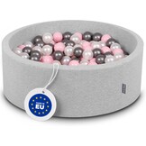 KiddyMoon Schuim Ballenbak Voor Kinderen Met Ballen Ø 7 Cm Gemaakt In EU, Lichtgrijs:Wit-Grijs-Munt,90X30cm/200 Ballen