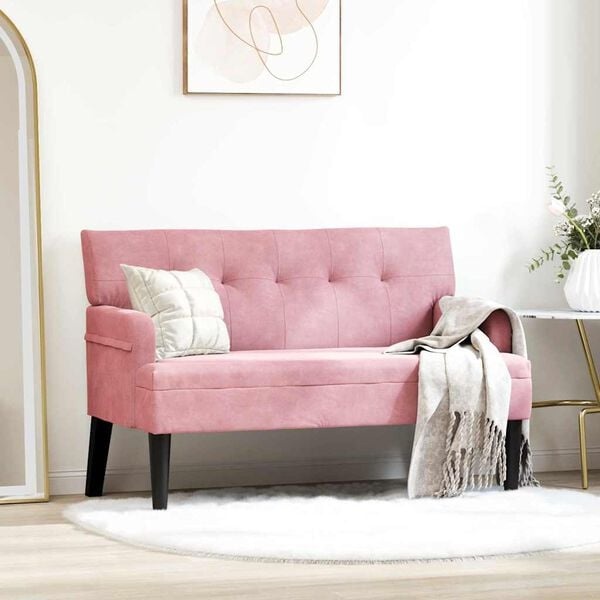 vidaXL Chesterfield Bank Roze 112 x 65.5 x 75 cm Fluweel