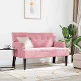 vidaXL Chesterfield Bank Roze 112 x 65.5 x 75 cm Fluweel