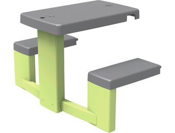 Smoby Life - Picknicktafel - 2 Bankjes - Geschikt voor veel huizen - Gerecycled materiaal - Vanaf 2 jaar - Gemaakt in Frankrijk