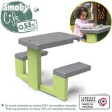 Smoby Life - Picknicktafel - 2 Bankjes - Geschikt voor veel huizen - Gerecycled materiaal - Vanaf 2 jaar - Gemaakt in Frankrijk