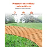 VEVOR Rolbaar Tuinpad van Cederhout - 218 x 43 cm - Bruin
