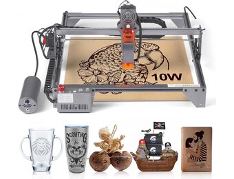 VEVOR 10W Laser Graveermachine - 40x40cm Graveergebied - Grijze Laser Cutter