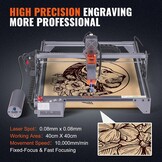VEVOR 10W Laser Graveermachine - 40x40cm Graveergebied - Grijze Laser Cutter