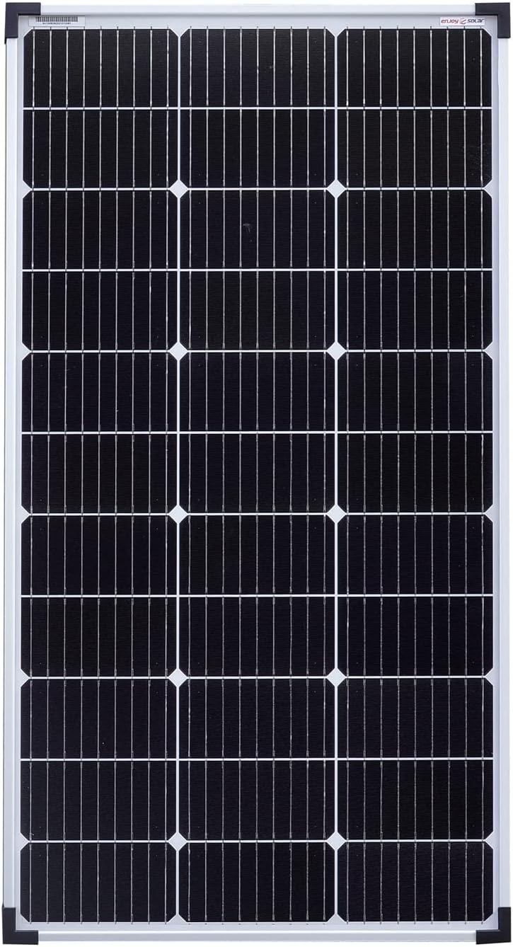 enjoy solar PERC Mono 12V 9-Busbars (9BB) 166 * 166mm Monokristallijn zonnepaneel ideaal voor camper, tuinhuis, boot (Mono 100W 12V 9-Busbars)