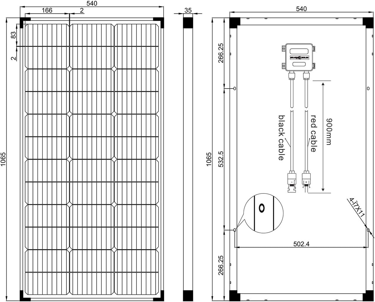 enjoy solar PERC Mono 12V 9-Busbars (9BB) 166 * 166mm Monokristallijn zonnepaneel ideaal voor camper, tuinhuis, boot (Mono 100W 12V 9-Busbars)