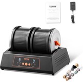 VEVOR Rock Tumbler Machine, 8 lbs Large Capacity Dual Barrels Rock Polishing Machine, 9 Speed Settings 9-Day Polishing Timer Stone Tumbler, Direct Drive Motor, 35dB Silent Rotary Polisher, Black