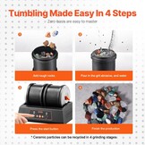 VEVOR Rock Tumbler Machine, 8 lbs Large Capacity Dual Barrels Rock Polishing Machine, 9 Speed Settings 9-Day Polishing Timer Stone Tumbler, Direct Drive Motor, 35dB Silent Rotary Polisher, Black