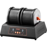 VEVOR Rock Tumbler Machine, 8 lbs Large Capacity Dual Barrels Rock Polishing Machine, 9 Speed Settings 9-Day Polishing Timer Stone Tumbler, Direct Drive Motor, 35dB Silent Rotary Polisher, Black