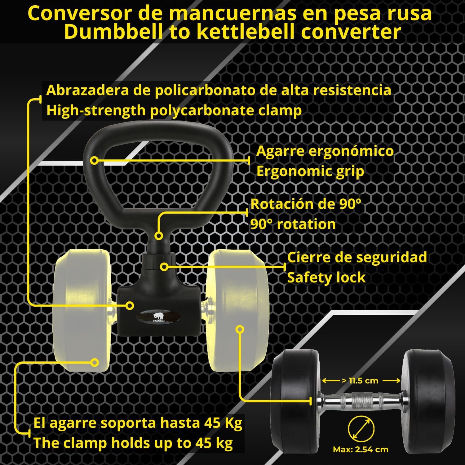 Halter Adapter & Converter voor Halterstang/Kettlebell (57% Korting)