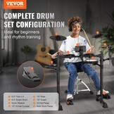 VEVOR Electronic Drum Set, 15 Electronic Drum Set, 150 Sounds, 65.5 mm, USB Midi Support, Cymbal, Bars, Headphones, for Beginners and Adults