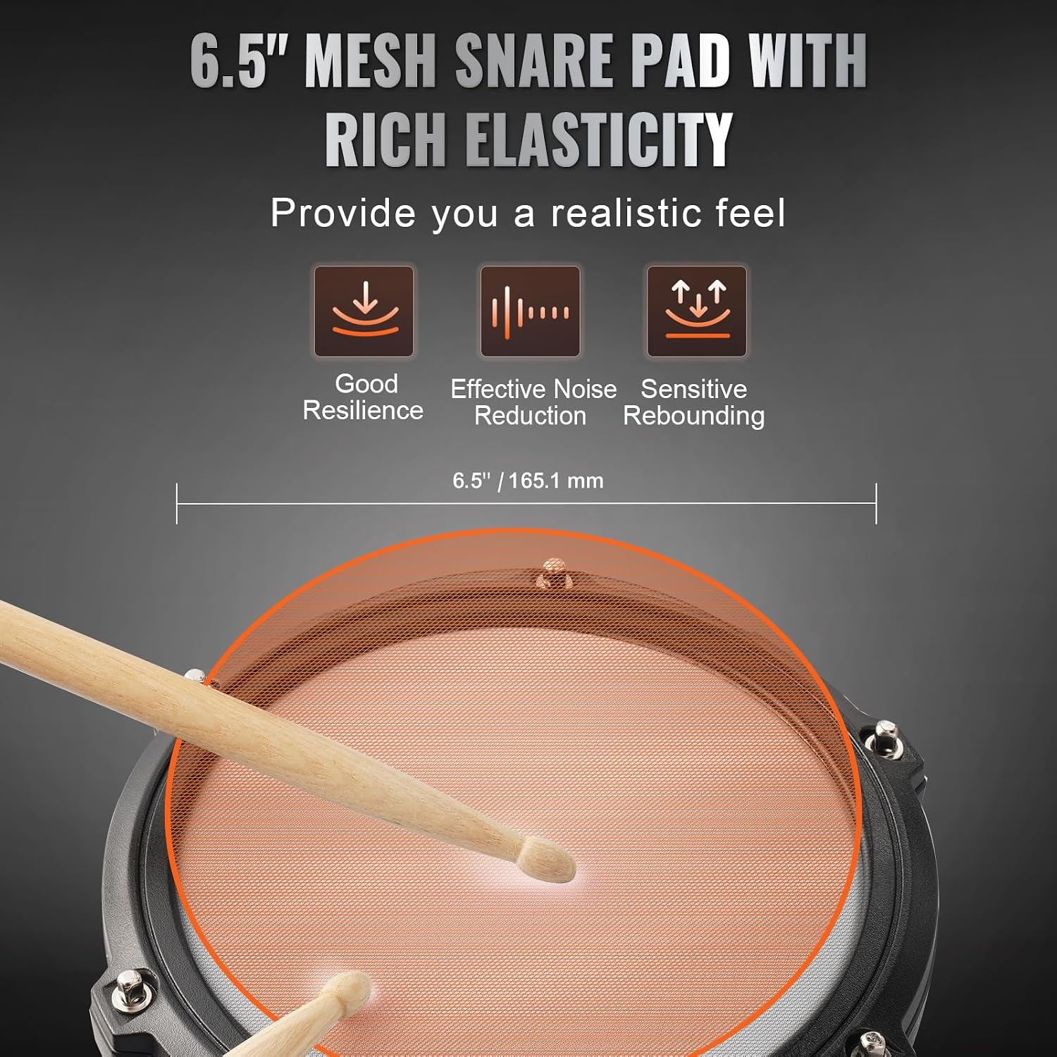 VEVOR Electronic Drum Set, 15 Electronic Drum Set, 150 Sounds, 65.5 mm, USB Midi Support, Cymbal, Bars, Headphones, for Beginners and Adults