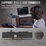 VEVOR Electronic Drum Set, 15 Electronic Drum Set, 150 Sounds, 65.5 mm, USB Midi Support, Cymbal, Bars, Headphones, for Beginners and Adults