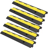 VEVOR Kabelbrug 2 Kanalen - Set van 5 - Zwart/Geel - 101 x 24,5 x 5 cm