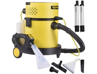 VEVOR Nat Droogstofzuiger 5.3 GaL 20L 4-in-1 1200 W Alleszuiger Gemaakt van Hoogwaardig PP-materiaal met Gebruiksvriendelijke Afstandsbediening en 5 Verschillende Borstels voor Thuis, Binnenplaats