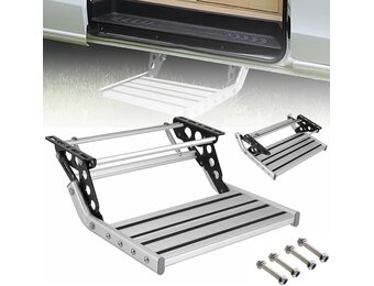 HEYOUTH Handmatige Camper Opstap – Intrekbaar Aluminium met Antislip, 200 kg, LED-verlichting