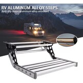 HEYOUTH Handmatige Camper Opstap – Intrekbaar Aluminium met Antislip, 200 kg, LED-verlichting