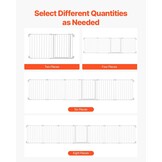 VEVOR Opvouwbare poort met 8 panelen voor kinderen, huisdieren, 711 mm hoog, 487,7 cm breed, kan tussen twee muren als omheining worden geïnstalleerd, wandbekers voor trappen en deuren, wit
