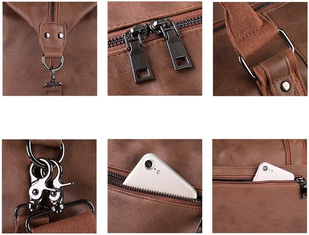 Weekendtas Reistas Bruin met Schoenenvak - Grote Waterdichte PU Leer Carry-On Tas