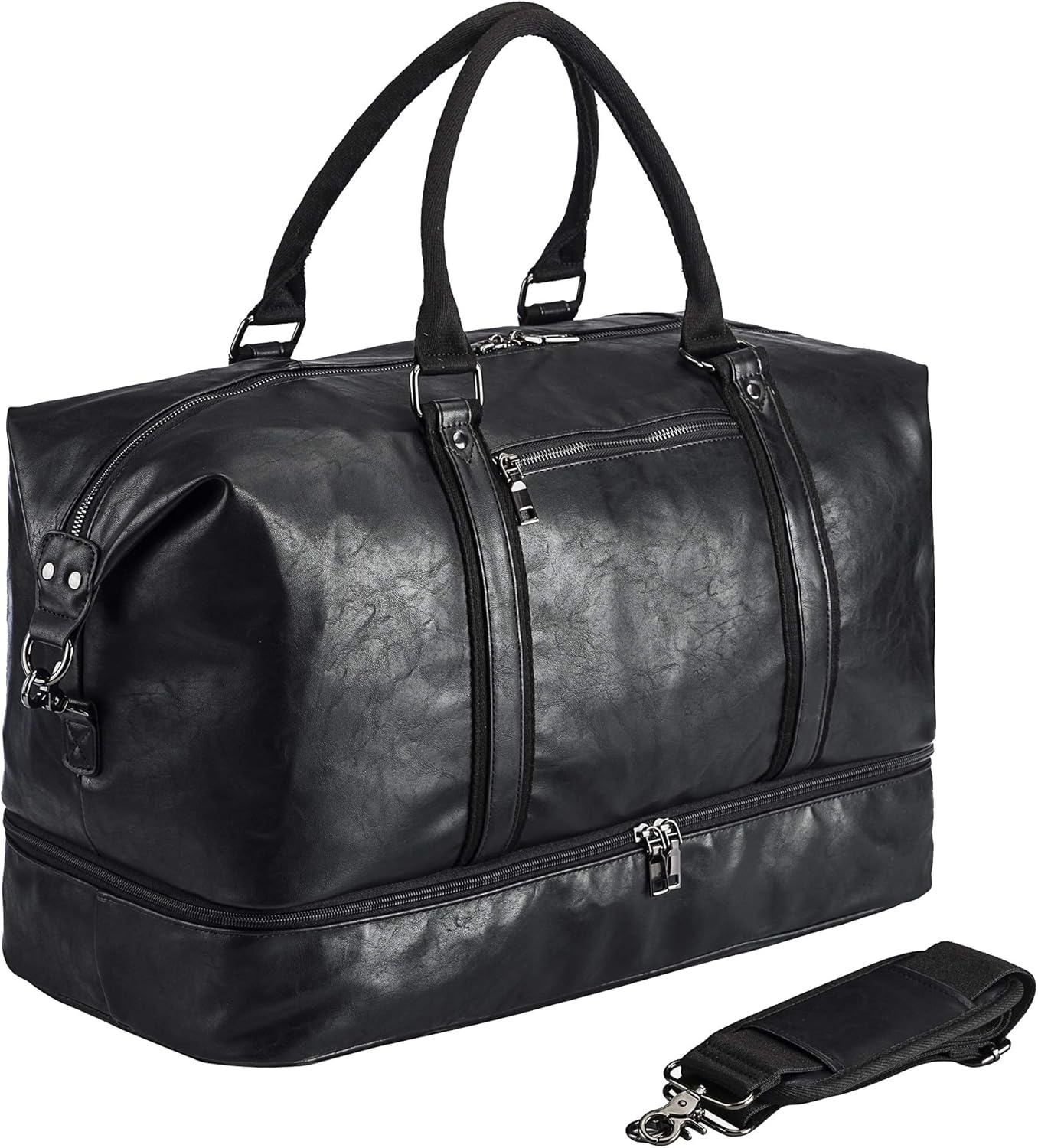 Weekendtas Reistas Bruin met Schoenenvak - Grote Waterdichte PU Leer Carry-On Tas