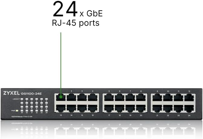 Zyxel GS1100-24E 24-Poorts Gigabit Ethernet Unmanaged Switch met 2 SFP Poorten