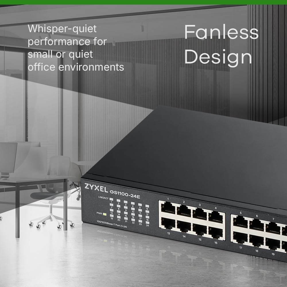 Zyxel GS1100-24E 24-Poorts Gigabit Ethernet Unmanaged Switch met 2 SFP Poorten