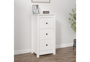 Dressoir Massief Grenenhout Wit (40x35x80 cm) - 34% Korting