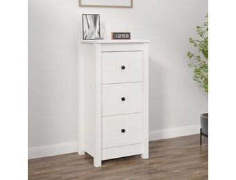 vidaXL Dressoir 40x35x80 cm massief grenenhout wit