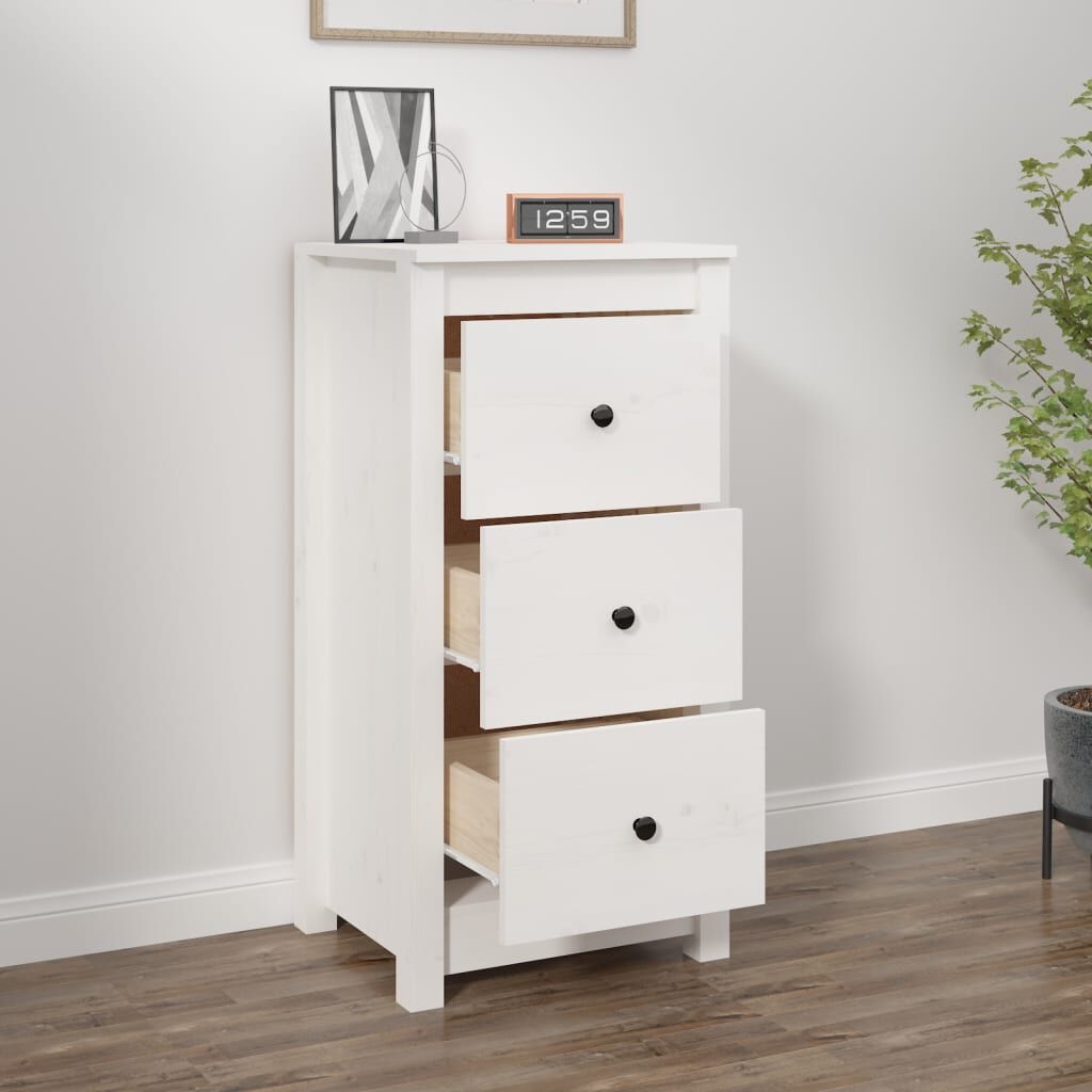 vidaXL Dressoir 40x35x80 cm massief grenenhout wit