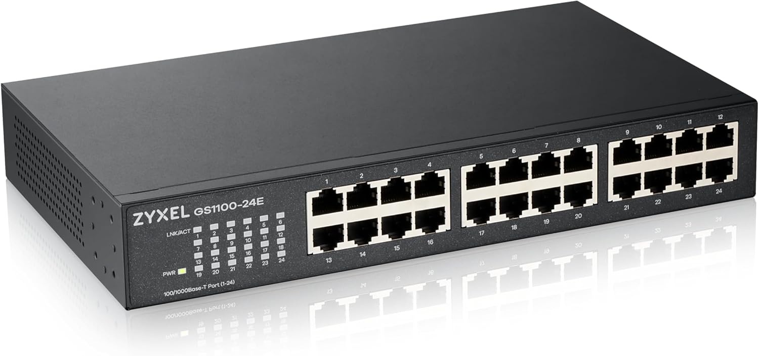 Zyxel GS1100-24E 24-Poorts Gigabit Ethernet Unmanaged Switch met 2 SFP Poorten