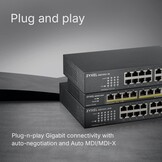 Zyxel GS1100-24E 24-Poorts Gigabit Ethernet Unmanaged Switch met 2 SFP Poorten