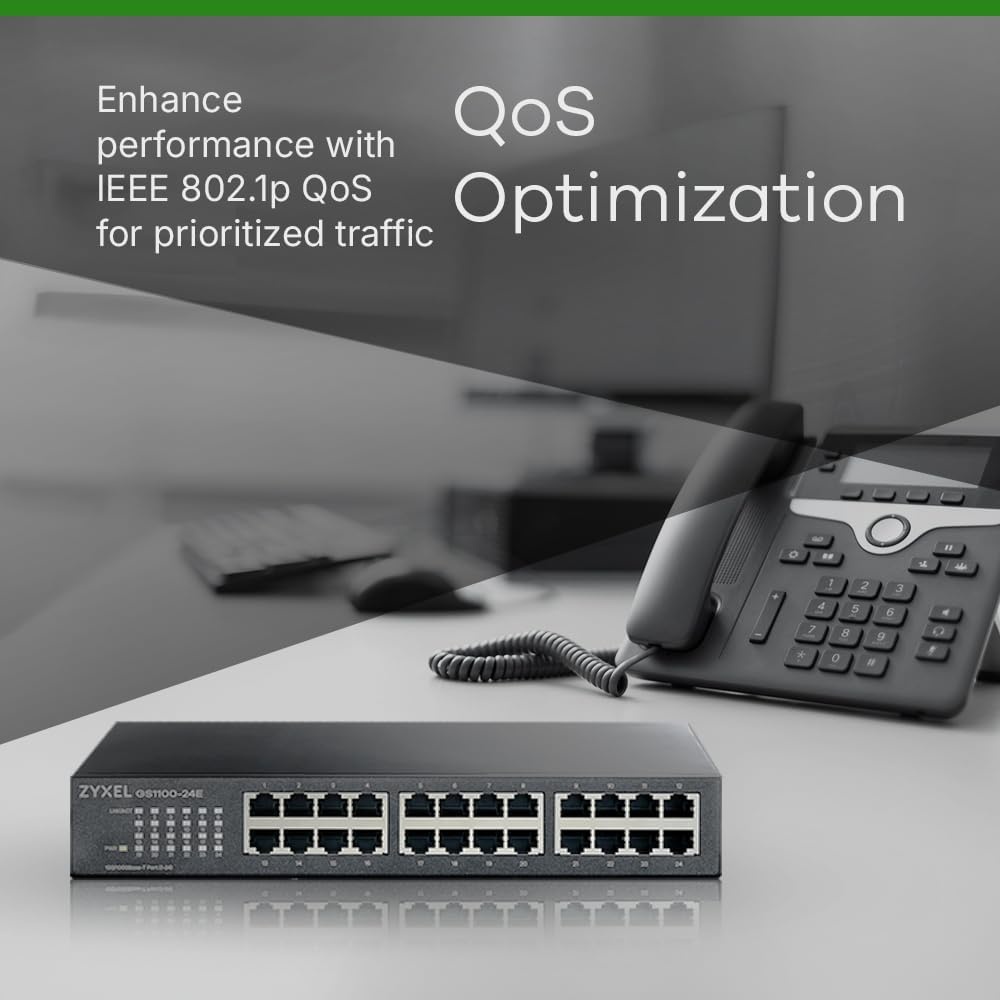 Zyxel GS1100-24E 24-Poorts Gigabit Ethernet Unmanaged Switch met 2 SFP Poorten