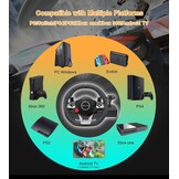 DuLingKer PC Stuur met Pedalen en Versnellingen, 270° Gaming Stuur voor PC/PS4/Switch/PS3/Xbox One/Xbox 360/Android TV, Racestuur met Schakelpeddels, Vibratiefeedback Zwart
