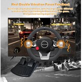 DuLingKer PC Stuur met Pedalen en Versnellingen, 270° Gaming Stuur voor PC/PS4/Switch/PS3/Xbox One/Xbox 360/Android TV, Racestuur met Schakelpeddels, Vibratiefeedback Zwart