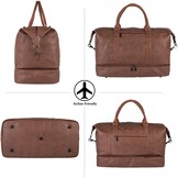 Weekendtas Reistas Bruin met Schoenenvak - Grote Waterdichte PU Leer Carry-On Tas