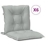 6x Stoelkussens Lichtgrijs 100x50x7cm - Lage Rug - 34% Korting